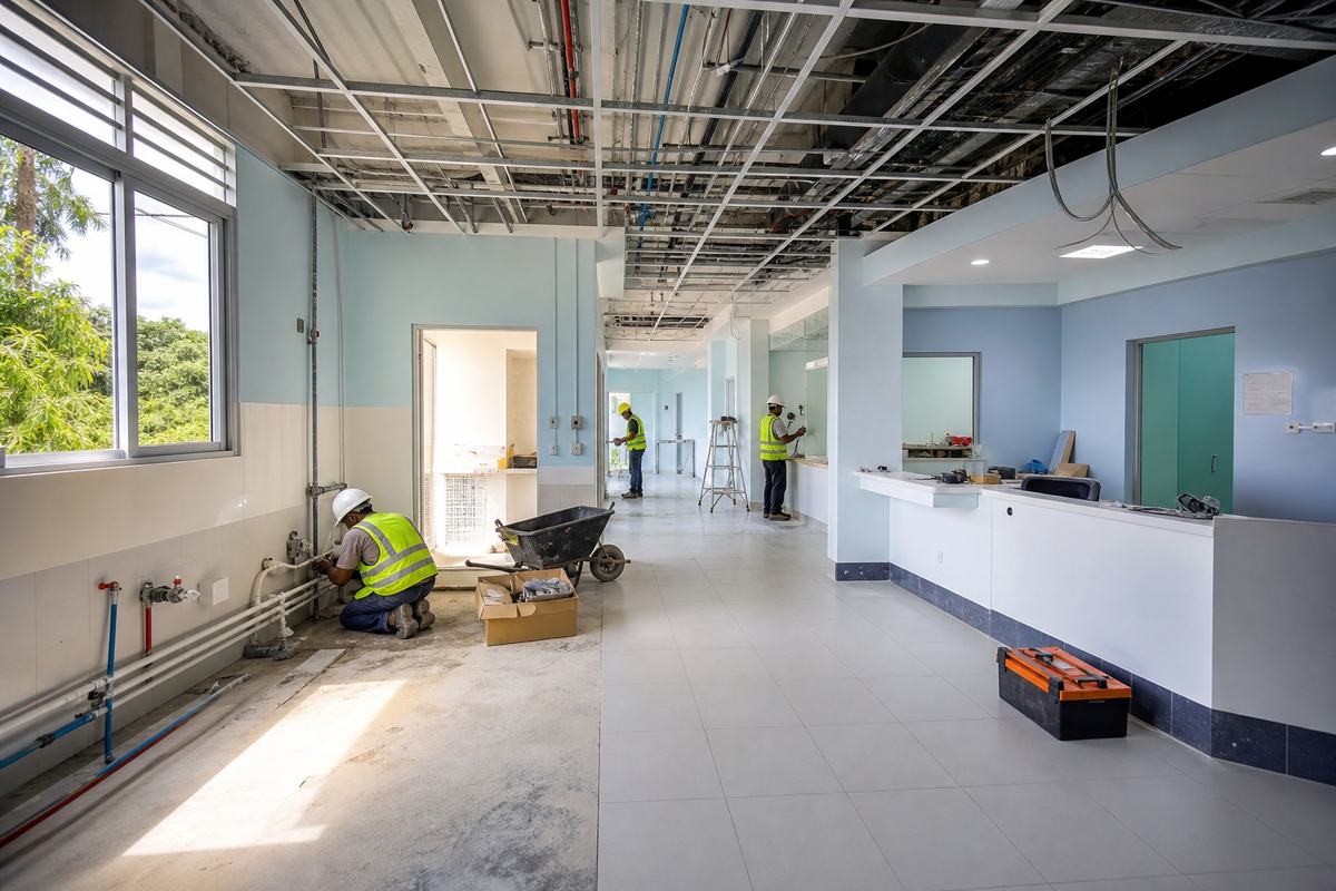 Realistic placeholder photo of a health facility renovation project